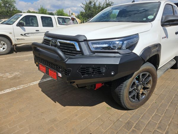 HILUX LEGEND or RAIDER GD6 2020 to current: AFRICA BAR  MILD STEEL FRONT LOW LOOP BUMPER REPLACEMENT  BULLBAR (Bumper cut on new 2024 facelift) (Grille cut) (Bullbar  + bracket kit + under protection plates)  ASBHI20  (Courier Not Included, Please request separate quote)