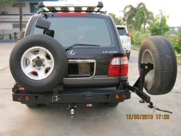 TOYOTA LANDCRUISER 100 SERIES MCC REAR BUMPER REPLACEMENT BAR WITH 2 X SWING ARMS – SWCLC100(2) (Courier Not Included, Please request separate quote) - Image 2