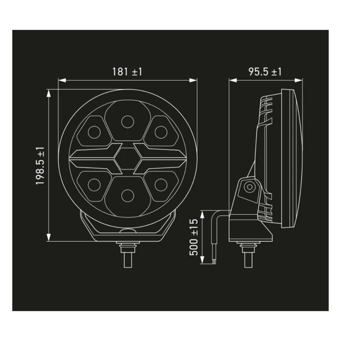 Hella Valuefit Blade Round 7" Black single - Image 4