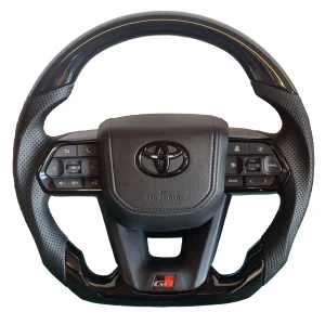 VX300 GR Piano Black Sport Steering Wheel for Toyota 70 Series Land Cruiser