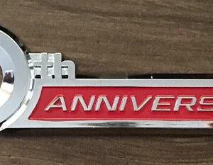 Toyota Land Cruiser 70th Anniversary Badge Chrome & Red