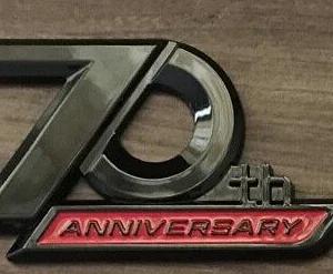 Land Cruiser 70th Anniversary badge Black & Red