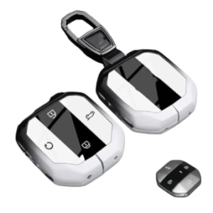 Jetour T1 (2025-On) Key Cover Zinc Alloy Car Key Case Compatible for Jetour T1 Freedom Traveller 2025+ Remote Protection Cover Bag Shell Keychain Holder Fob Accessories(Style A)